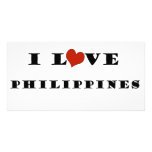 Jag älskar Philippines Anpassade Foto Kort