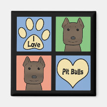 Jag älskar Pitbulls Kylskåpsnagnet