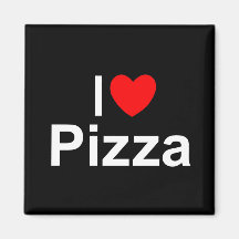 Jag älskar Pizza (för hjärta) Magnet För Kylskåp