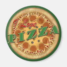Jag älskar Pizza Kylskåps Magneter