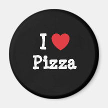 Jag älskar PizzahjärtaT-tröja Magneter