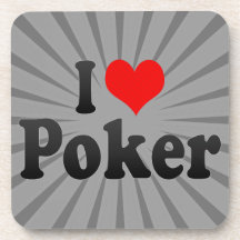 Jag älskar poker glas underlägg