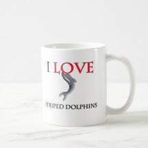 Jag älskar randiga delfiner kaffe kopp