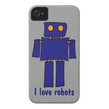 Jag älskar robotar fodral för iPhone som 4s grånar iPhone 4 Cover