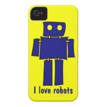 Jag älskar robotar fodral för iPhone som 4s gulnar Case-Mate iPhone 4 Fodral