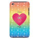 Jag älskar rosa regnbågehjärtor för ugglor iPod Case-Mate cases