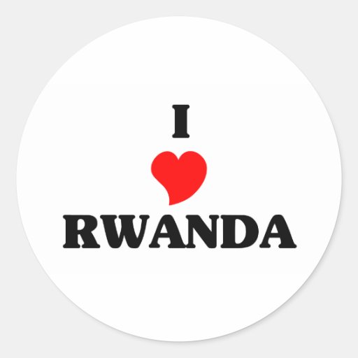Jag älskar Rwanda Rund Klistermärke