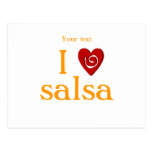Jag älskar salsa virvlar runt latinsk dansanpassni vykort
