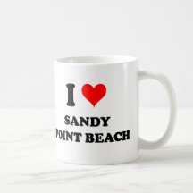 Jag älskar sandigt pekar stranden Rhode - ön Kaffe Mugg