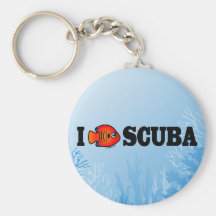 Jag älskar scubaen nyckel ringar