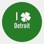 Jag älskar (shamrocken) den Detroit st patricks da Klistermärke
