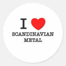 Jag älskar skandinavisk metall klistermärken