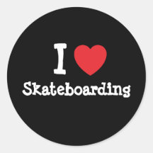 Jag älskar Skateboarding hjärtaanpassningsbarperso Klistermärke
