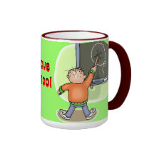Jag älskar skolar lärare kaffe koppar