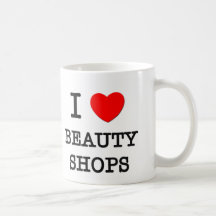 Jag älskar skönhet shoppar kaffe koppar