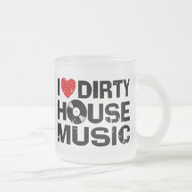 Jag älskar smutsar ner husmusik kaffe kopp