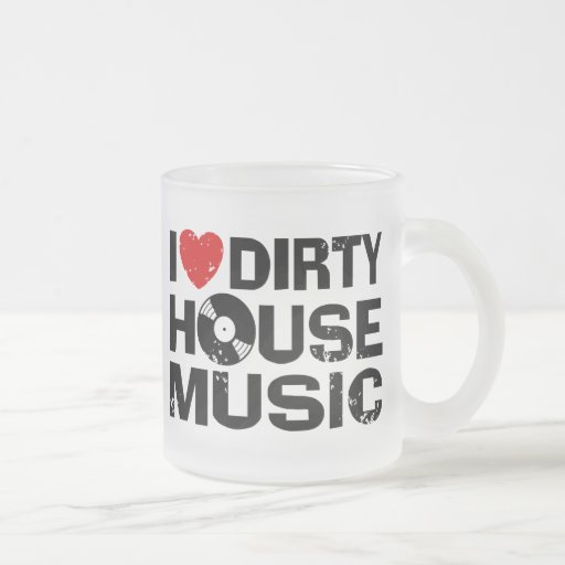 Jag älskar smutsar ner husmusik kaffe kopp
