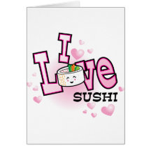 Jag älskar sushi kort