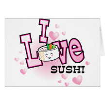 Jag älskar sushi kort