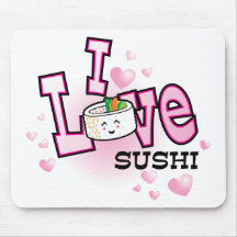 Jag älskar sushi mus mattor