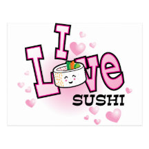 Jag älskar sushi vykort