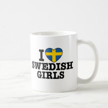 Jag älskar svenska flickor kaffe mugg