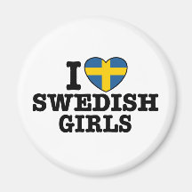 Jag älskar svenska flickor kylskåps magneter