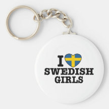 Jag älskar svenska flickor nyckelring