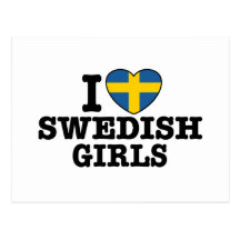 Jag älskar svenska flickor vykort