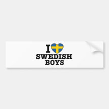 Jag älskar svenska pojkar bildekal