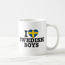 Jag älskar svenska pojkar kaffe mugg