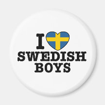 Jag älskar svenska pojkar kylskåpmagneter
