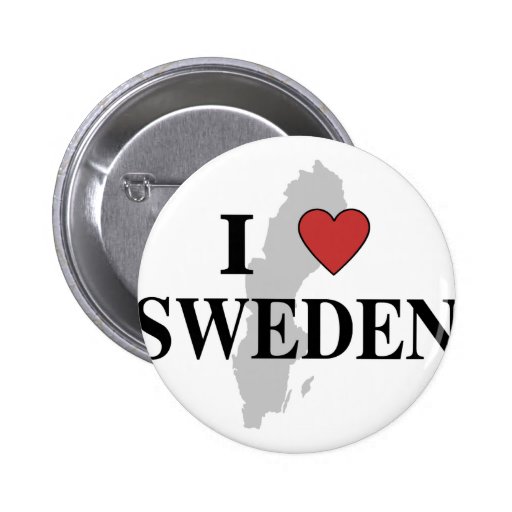Jag älskar sverige knapp med nål