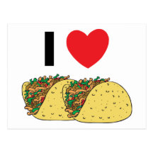 Jag älskar tacosen vykort