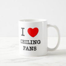 Jag älskar takfläktar kaffe mugg