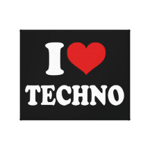 Jag älskar Techno Canvastryck