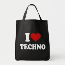 Jag älskar Techno Tote Bags