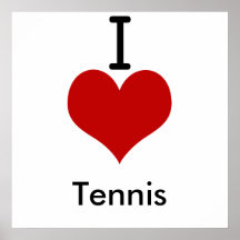 Jag älskar tennis (för hjärta) affischer