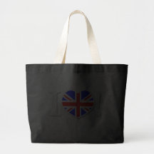 Jag älskar United Kingdom hänger lös (svarten) Tote Bag