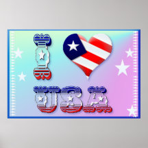 Jag älskar USA den breda affischen