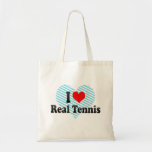Jag älskar verklig tennis tote bag