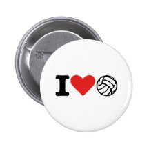 Jag älskar volleyboll knappar