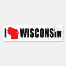 Jag älskar Wisconsin Bildekal