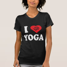 Jag älskar Yogakvinna mörka T-tröja