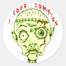 Jag älskar zombies klistermärken