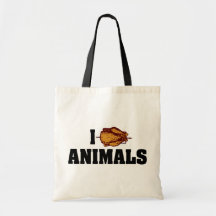 Jag äter djur tote bags