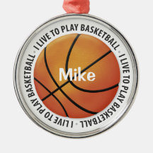 Jag bor för att leka basket - skräddarsy prydnad julgranskula