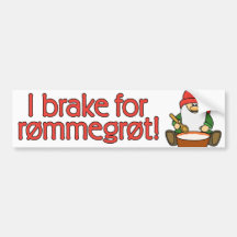 Jag bromsar för rikliga Rømmegrøt (Rommegrot) Bildekaler