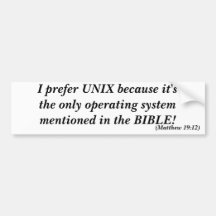 Jag föredrar UNIX Bildekal