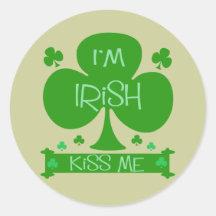 Jag förmiddagirländare, kysser mig, shamrock klistermärken